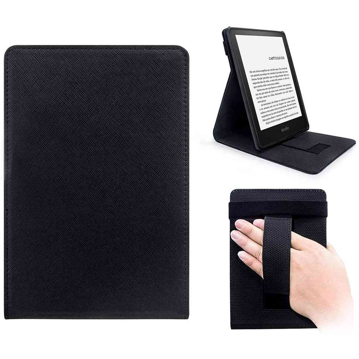 Capa Webookers WB para Kindle Paperwhite 11ª Geração (2021) - Silicone Flexível, Sensor Magnético e Função Mãos Livres - Freedom Preta