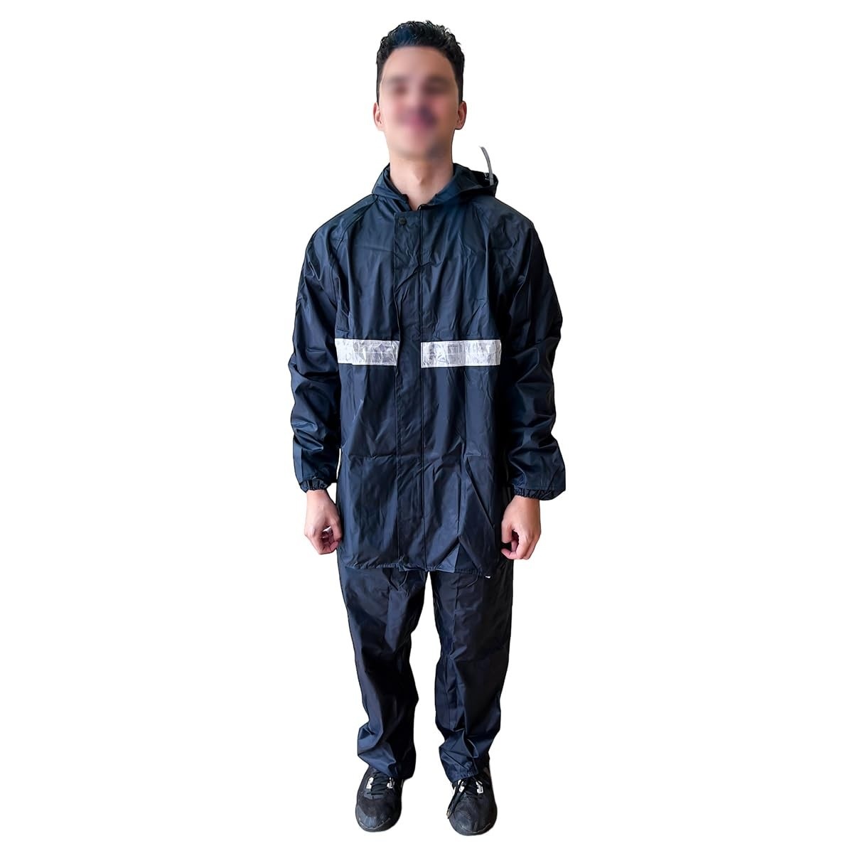 Kit Capa De Chuva Motoqueiro Conjunto Impermeável Reforçado Jaqueta Com Capuz Calça Resistente Proteção Completa Leve Compacto