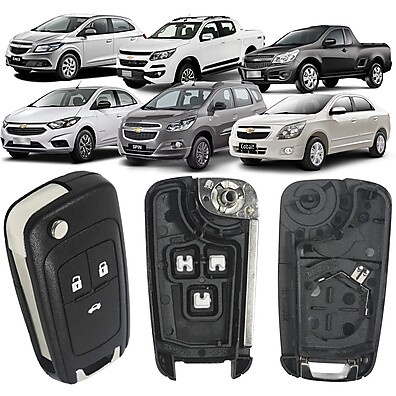 Capa Chave Canivete GM 3 Botões - Compatível com Onix, Cruze e Mais