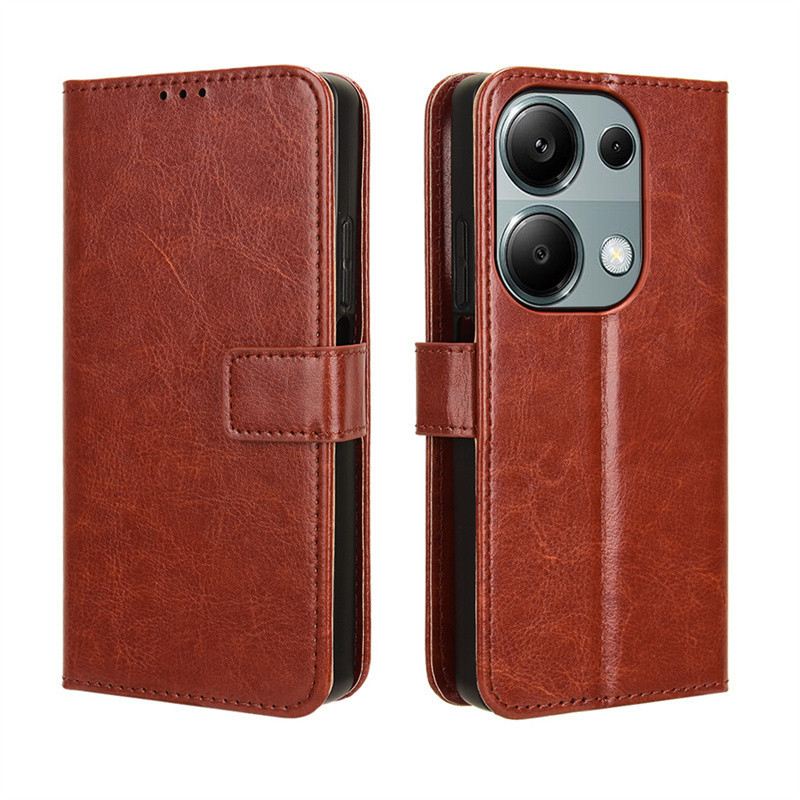 Capa de Couro Magnética com Slot para Cartões – Proteção Ideal para Redmi A5, 13C e Outros Modelos