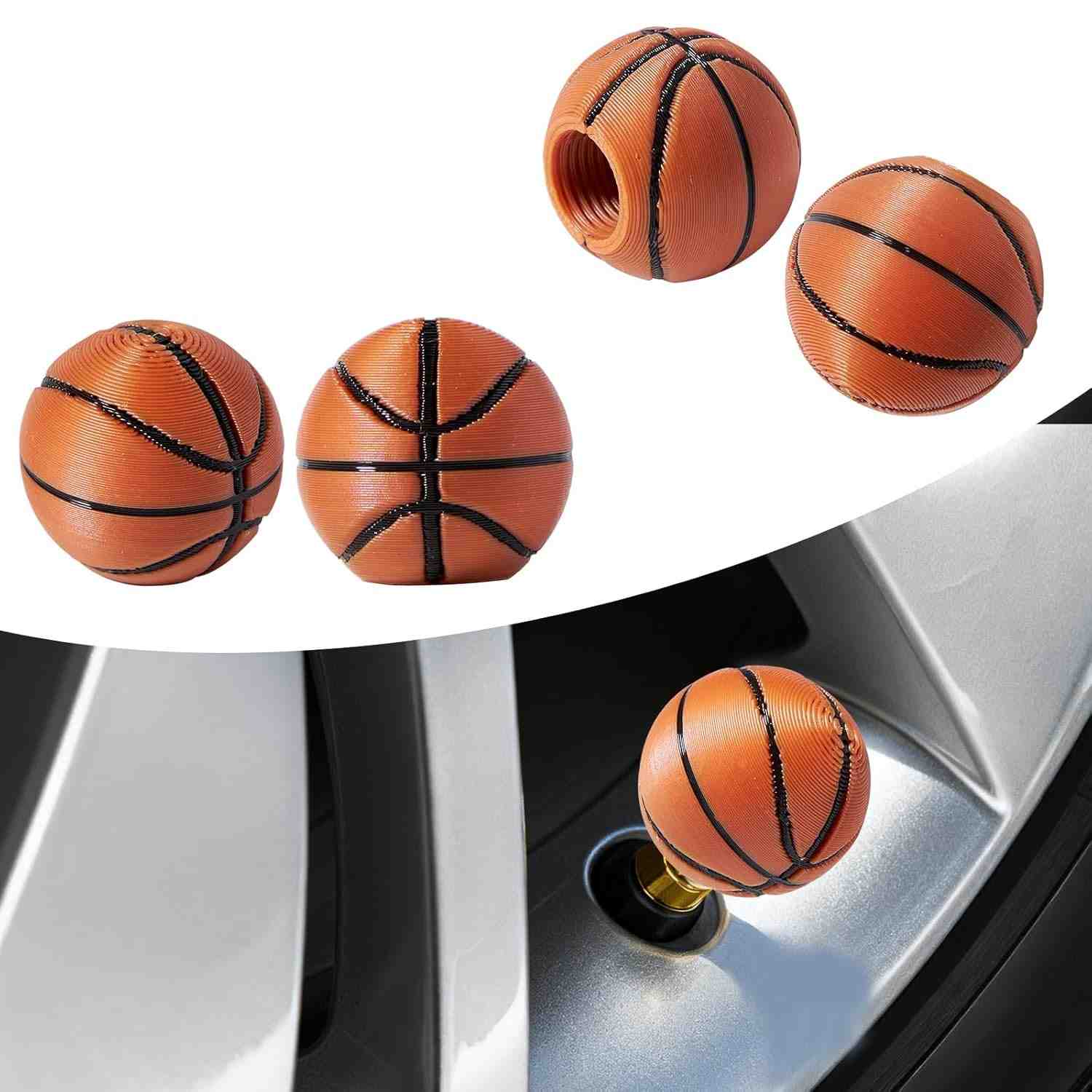 Capa de Haste de Válvula de Pneu Basquete 3D - Estilo e Proteção para seu Veículo