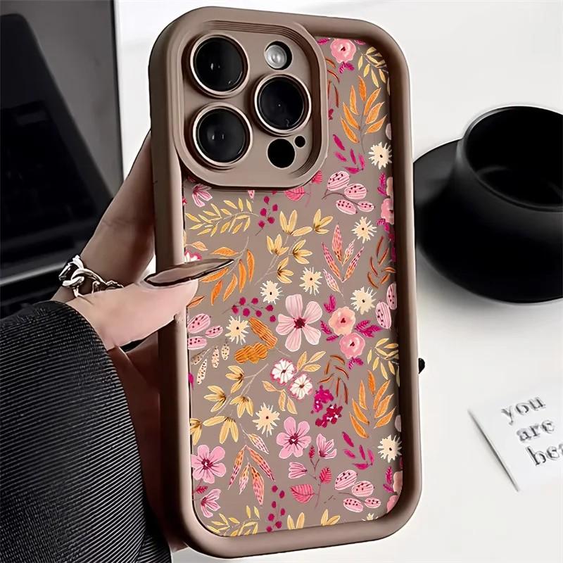 Capa de Silicone Floral para iPhone