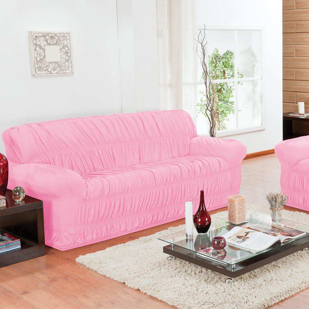 Capa de Sofá Elástica Rosa para 2 e 3 Lugares: Proteção e Estilo em Um Só Toque!