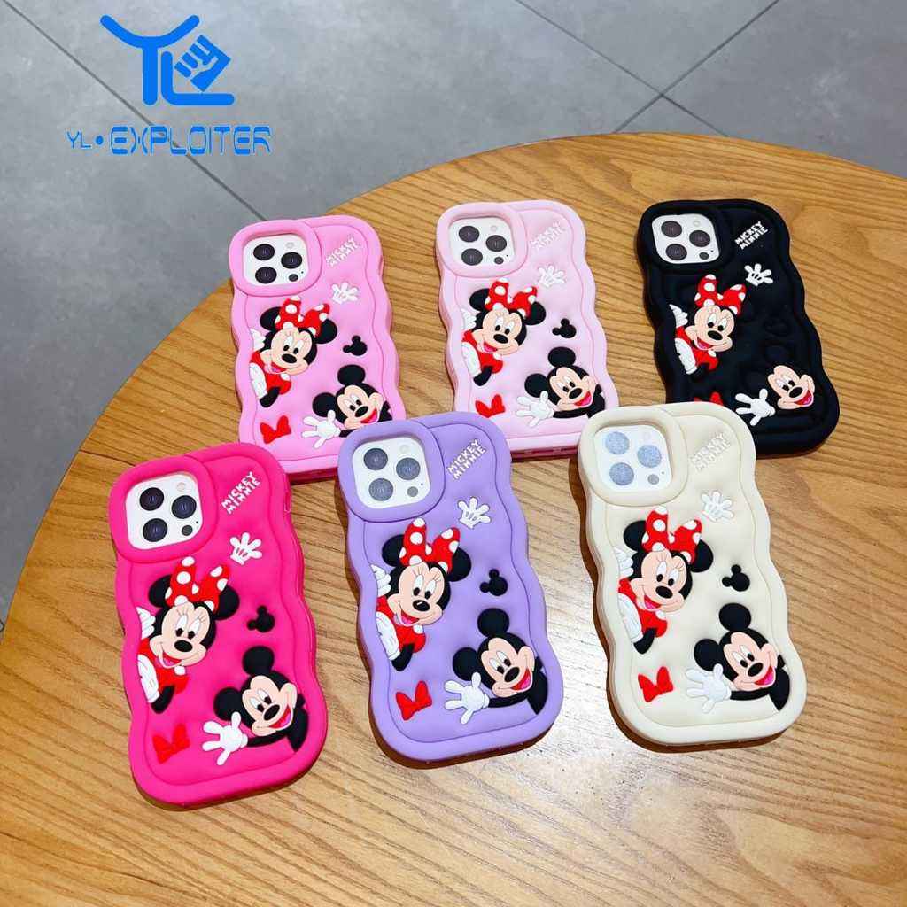 Capa Emborrachada Minnie e Mickey: Proteção Total para Celulares Motorola e Xiaomi