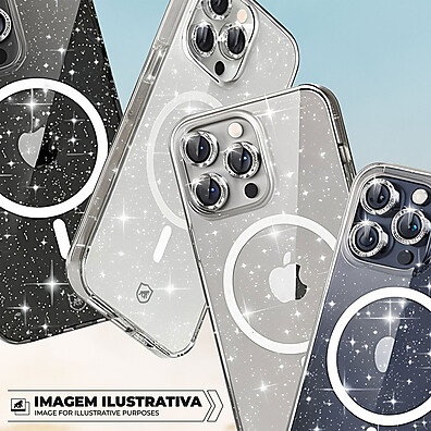 Capa Glitter MagSafe para iPhone 13/14/15/16 Pro Max – Brilho + Proteção