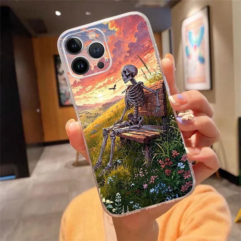 Capa iPhone: Arte Esqueleto – Proteção com Estilo