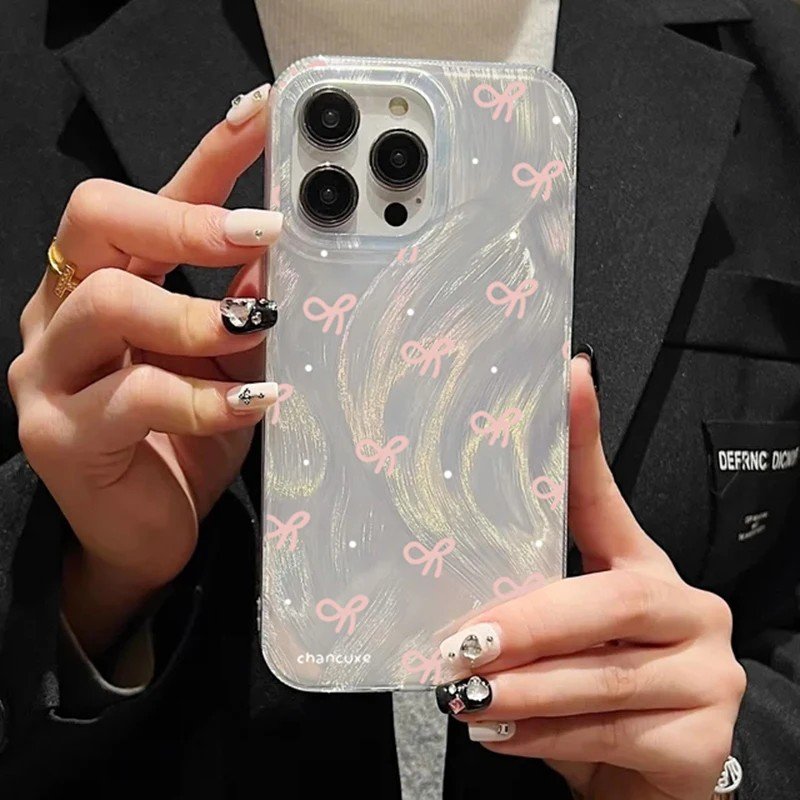 Capa iPhone: Laço Prata Degradê - Elegância e Proteção