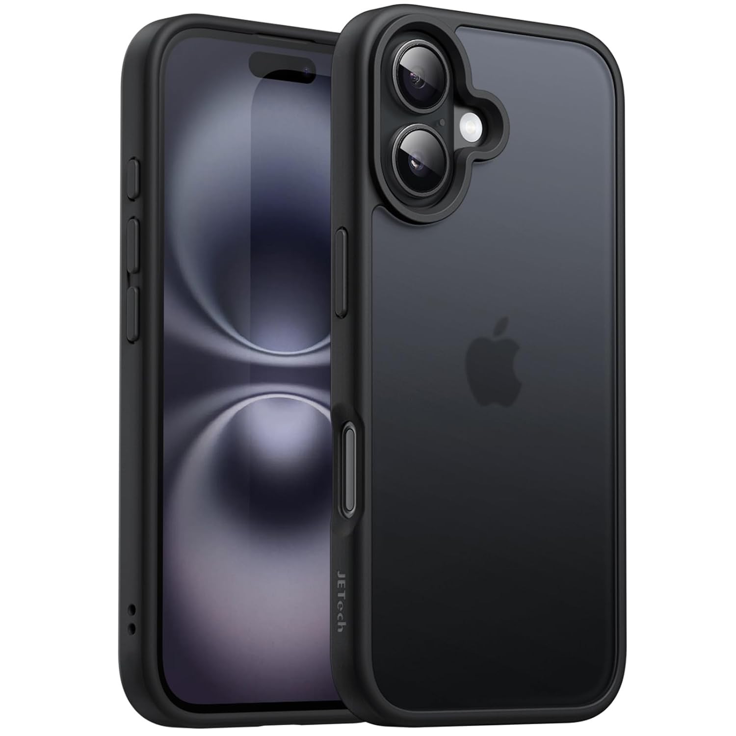 JETech Capa Matte para iPhone 16 (6.1") - Proteção Militar, Anti-Impressão Digital e Design Fosco Transparente