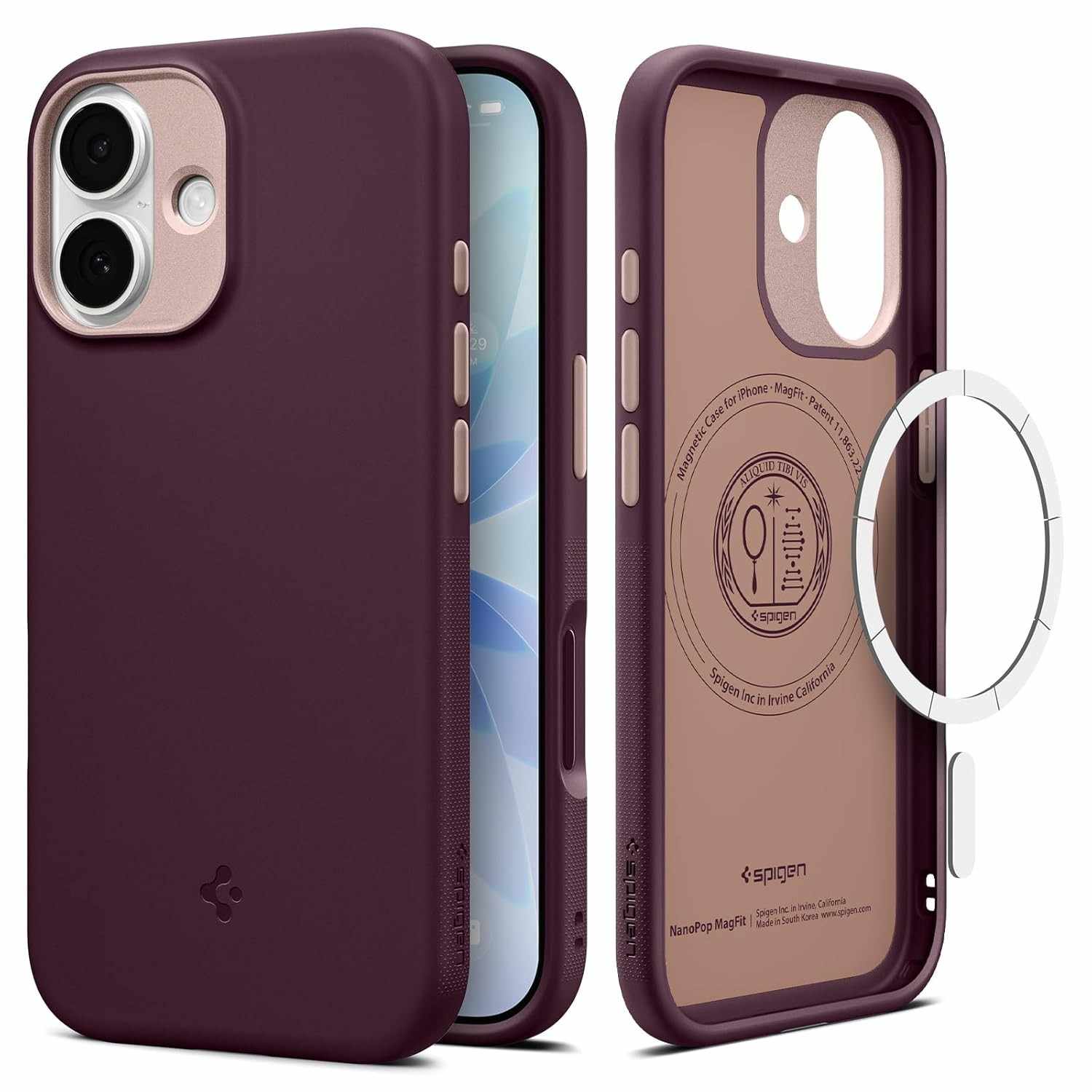 Capa Spigen Nano Pop MagFit para iPhone 17 - Proteção Premium Burgundy Bean