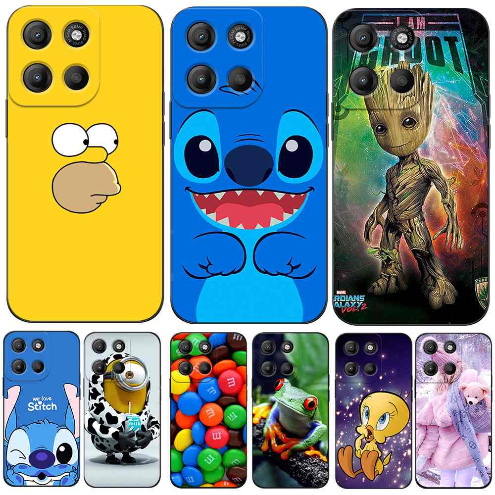 Capa Moto G15/G75 Silicone Anime Preto TPU