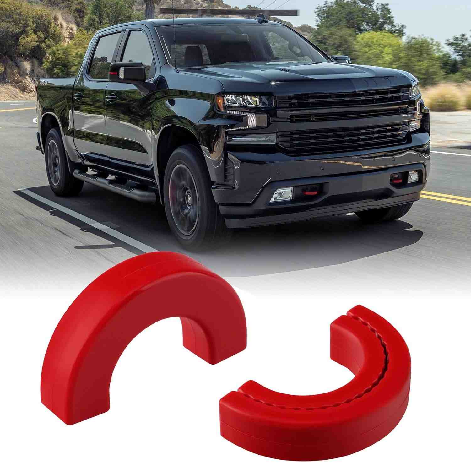 Capa Gancho Reboque Personalizada para Chevy Silverado 1500 (2007-2025) - Vermelho Silicone