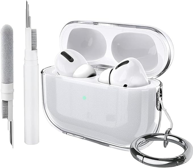 USTIYA Capa para AirPods Pro 3ª geração 2025 Case protetora transparente Capinha chaveiro proteção sem fio Cover de carregamento (claro)