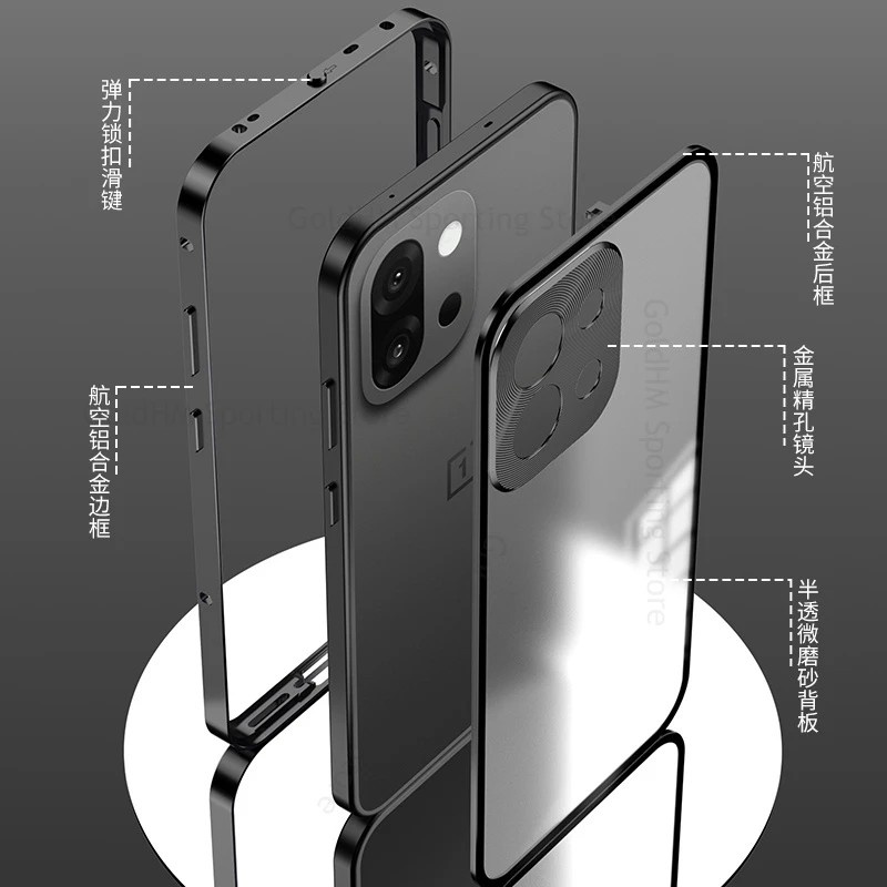 Capa Protetora OnePlus 13T/Ace 5 Pro: Vidro e Alumínio