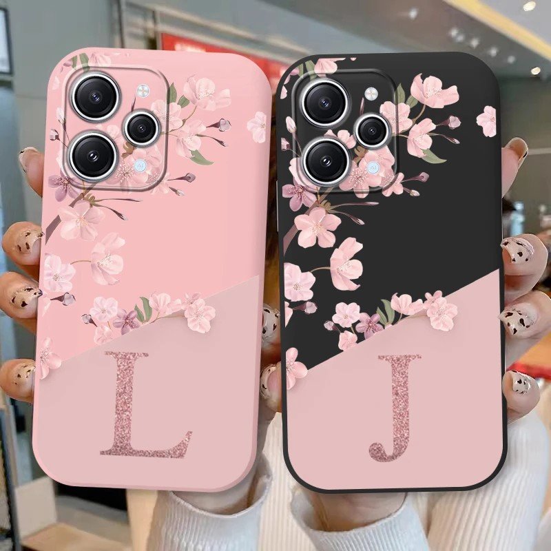 Capa Redmi 12/Note 14: Flores & Inicial!