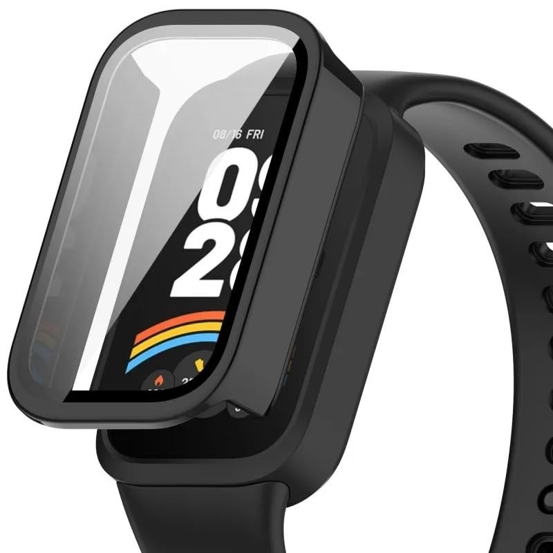 Capa Bumper Protetora Preta com Película Integrada para Xiaomi Smart Band 9 Active