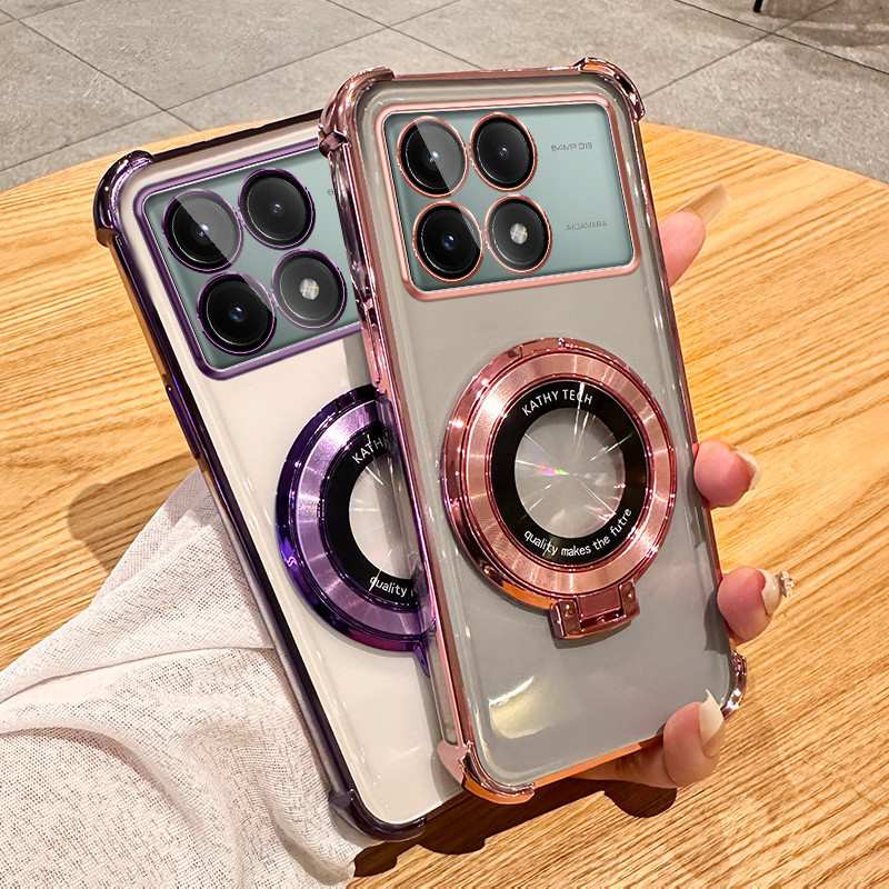 Capa TPU Transparente Xiaomi Poco X6 Pro 5G com Suporte e Protetor de Câmera
