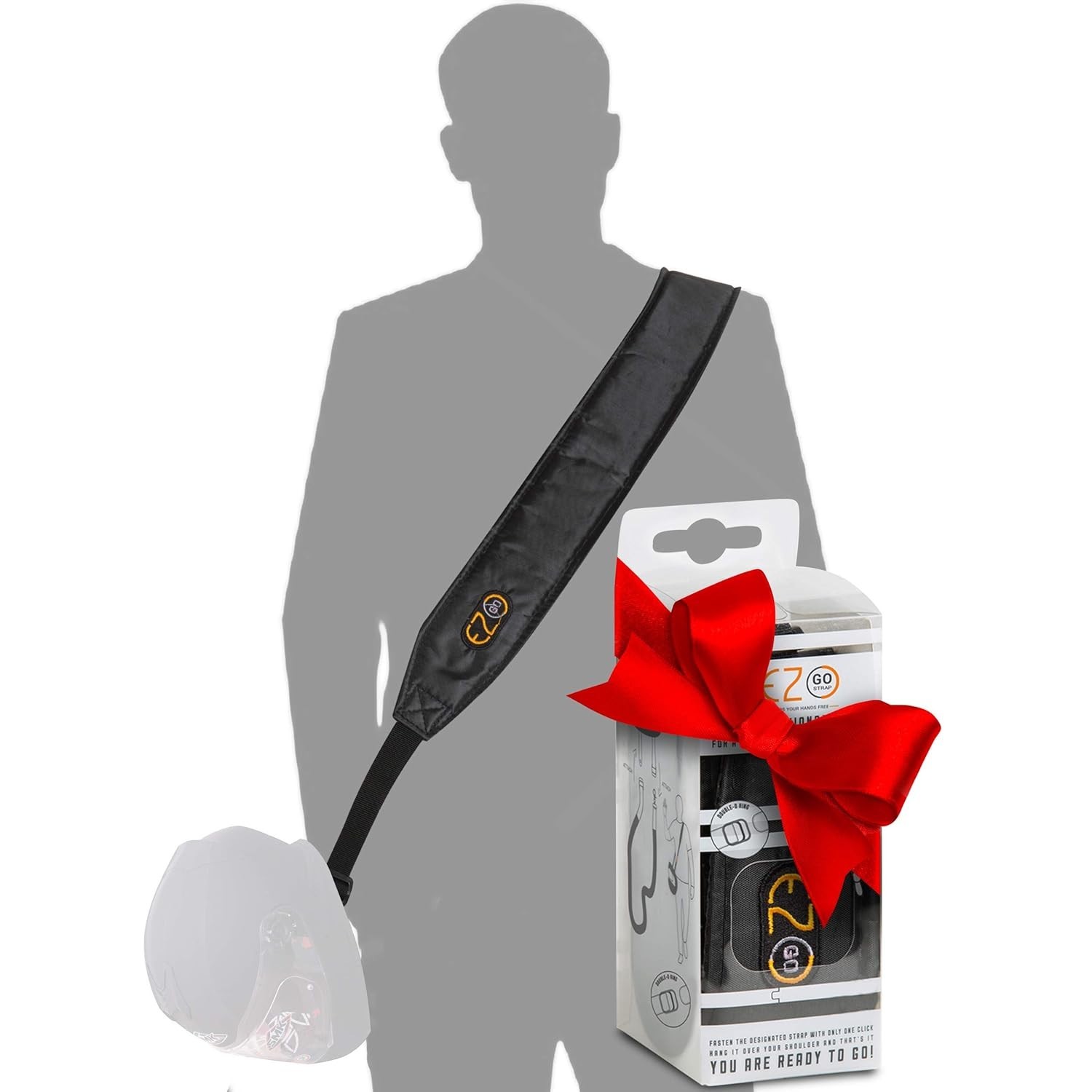 Alça para capacete de motocicleta – mãos livres, acessório para motocicleta. Bolsa de capacete conveniente, leve e confortável. Um presente perfeito para ciclistas homens e mulheres. Da EZ-GO, blackDD, Multi-taglia