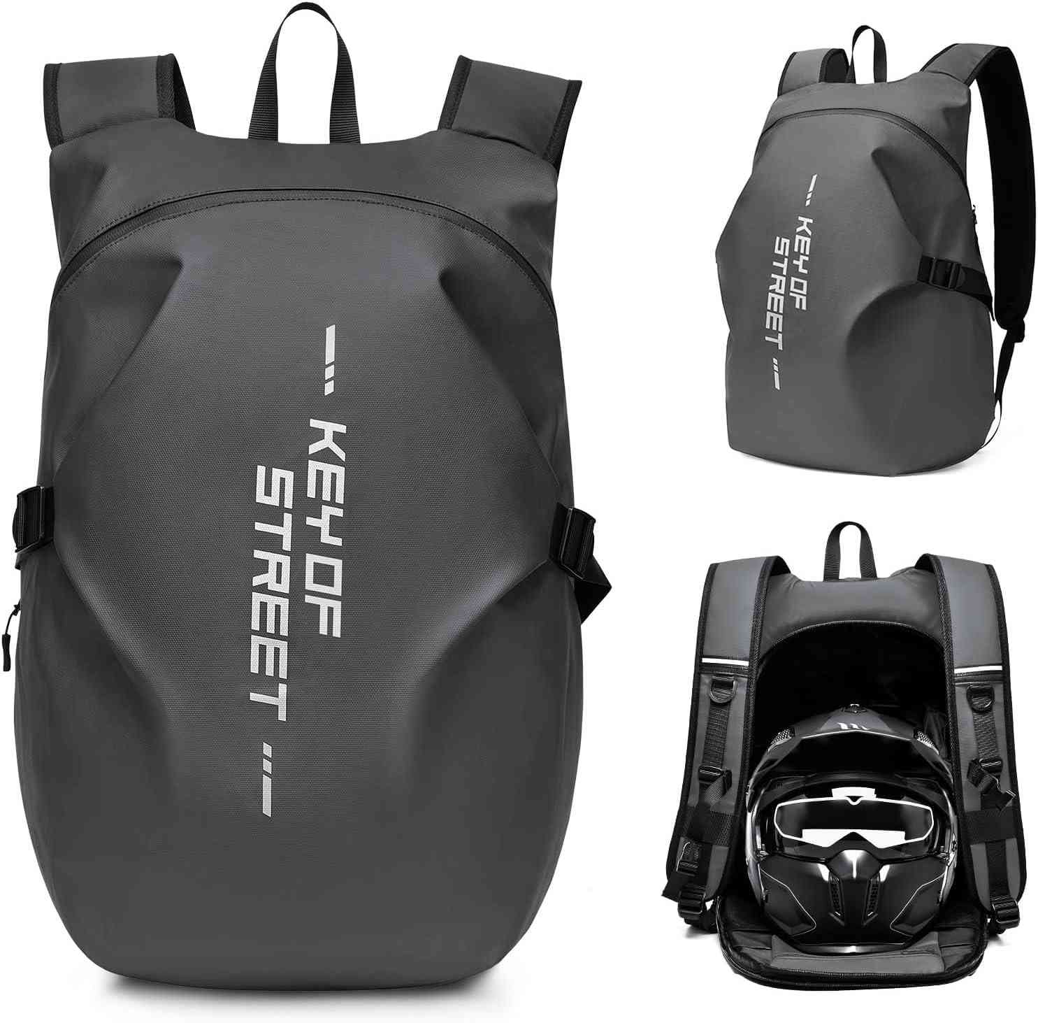 Mochila para Motociclista 40L Impermeável - Capacete Integrado, Grande Capacidade e Resistente à Chuva da Amazônia"