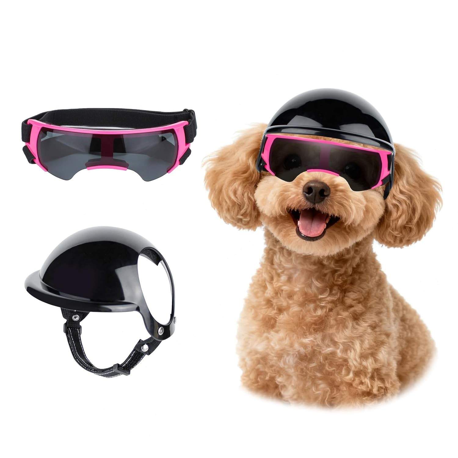 LESYPET: Capacete e Óculos de Sol para Cães Pequenos - Aventura Segura e Estilosa!