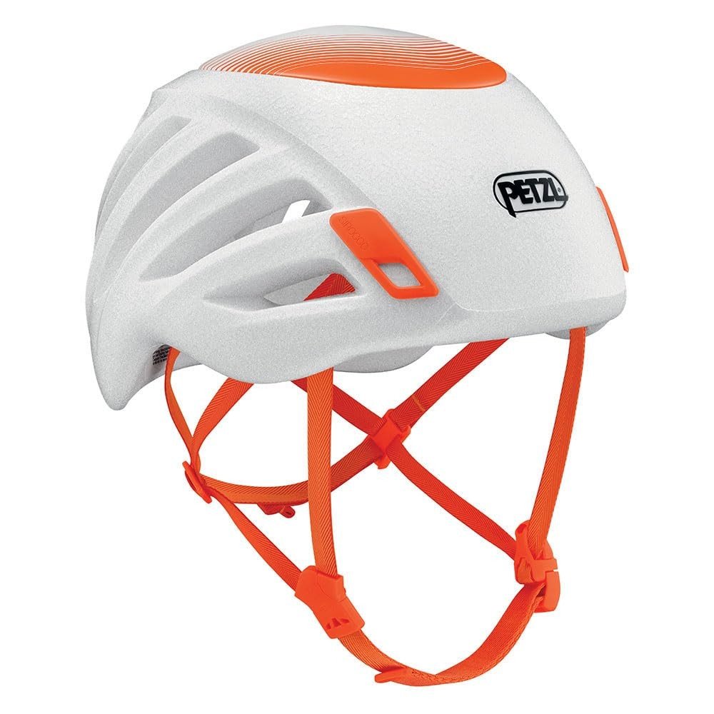 Capacete Sirocco Petzl: Segurança e Leveza para Montanhismo e Escalada (Branco/Laranja)