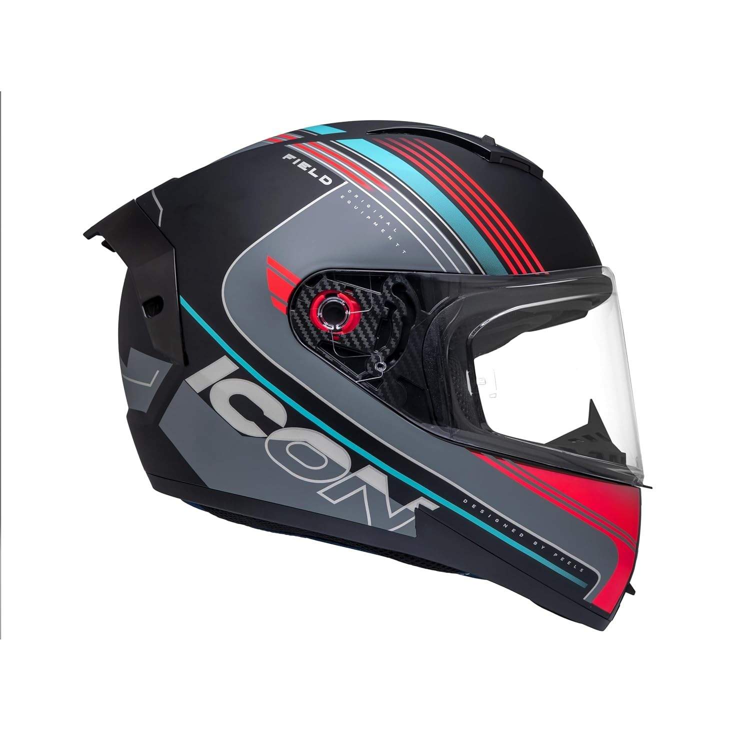 Capacete Peels Icon Pro Field Preto Fosco/Ciano 62: Segurança e Conforto com Óculos Interno