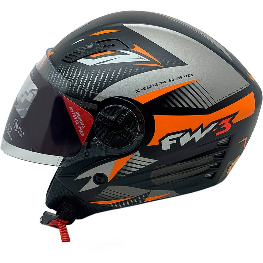 Capacete FW3 X Open Up Rapid: Segurança e Estilo!