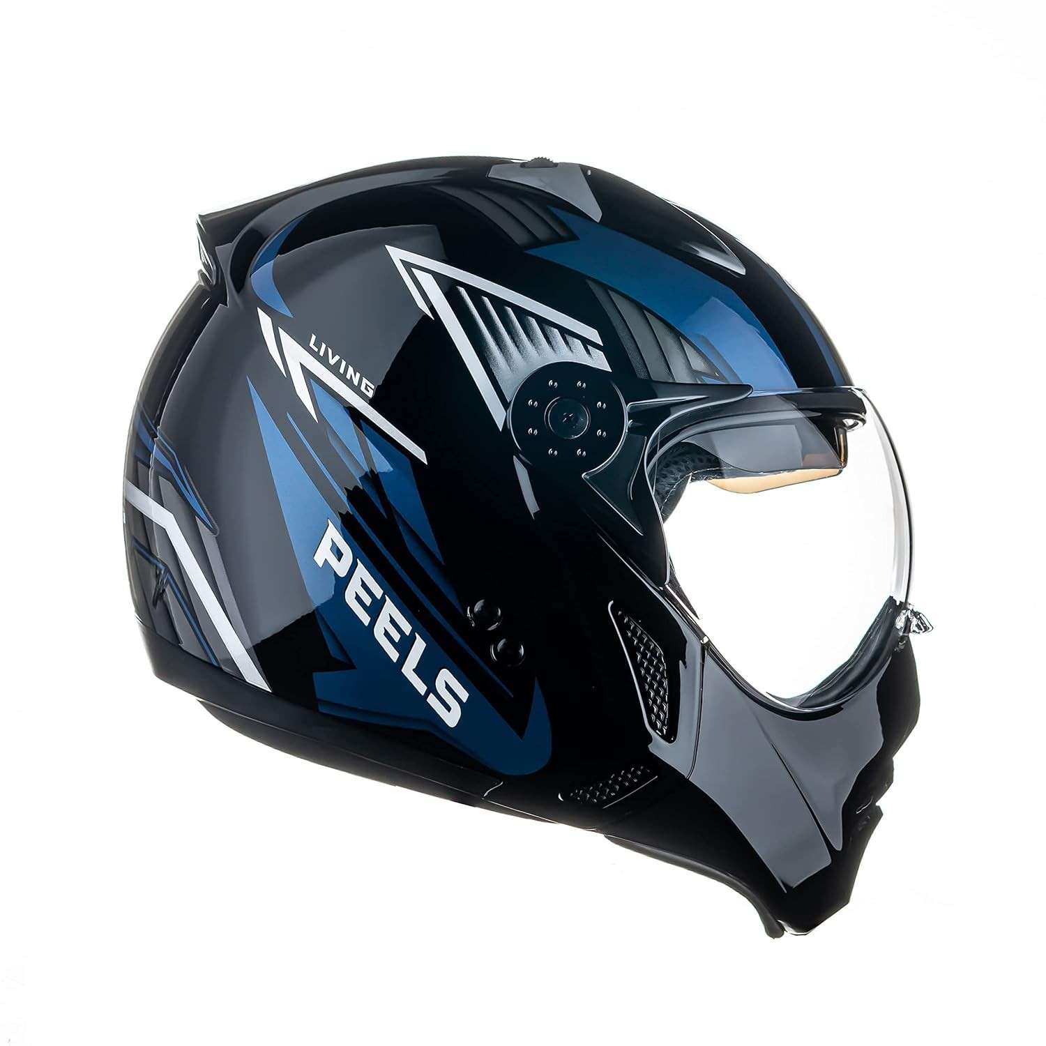 Capacete Peels Mirage Living Preto Brilhante e Azul: Segurança e Estilo para Sua Moto