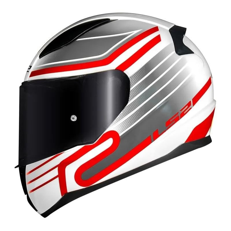Capacete LS2 FF353 Rapid Circuit Branco e Vermelho: Segurança e Estilo para Sua Pilotagem