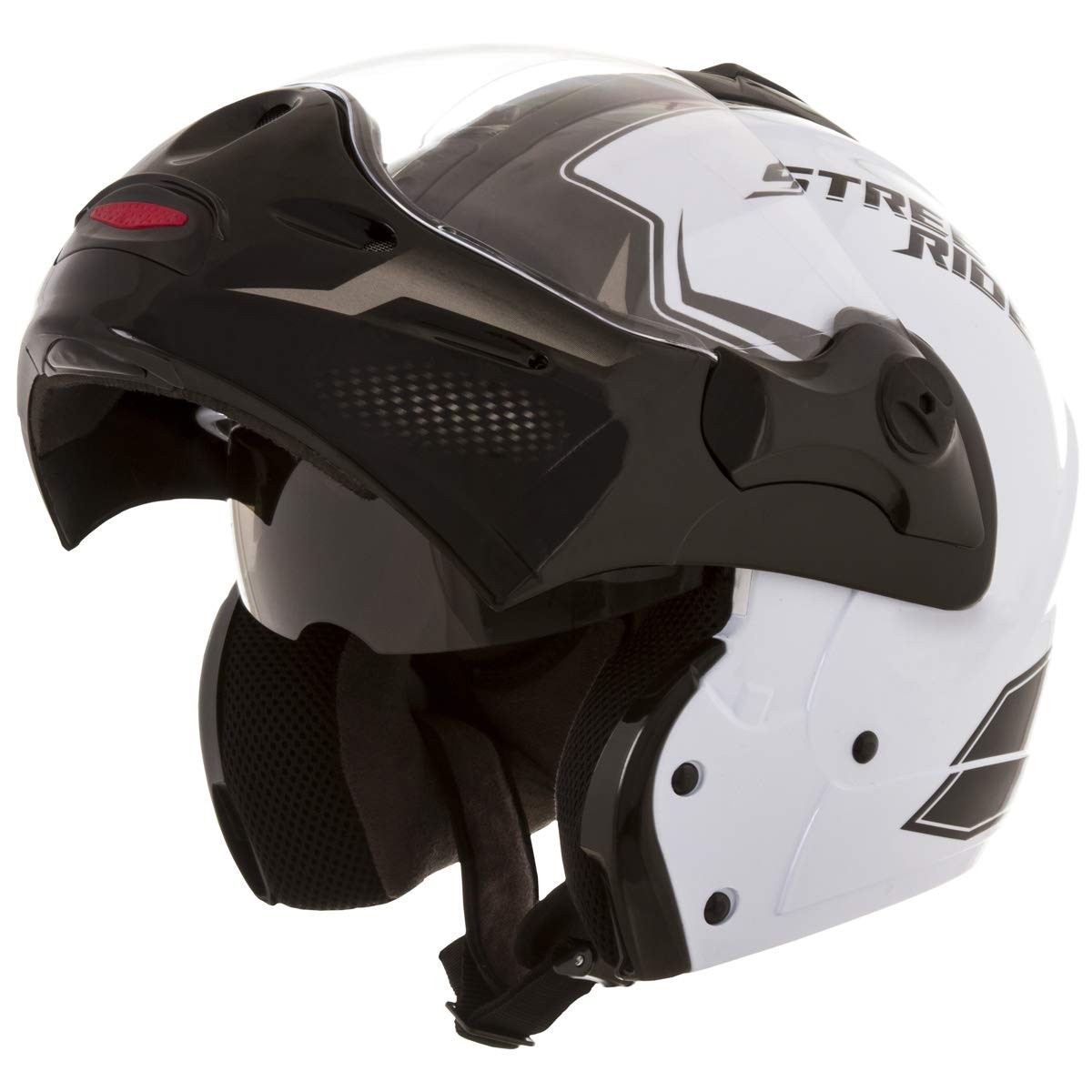 Capacete Mixs MX Captiva Robocop Escamoteável com Viseira Solar Interna - Branco
