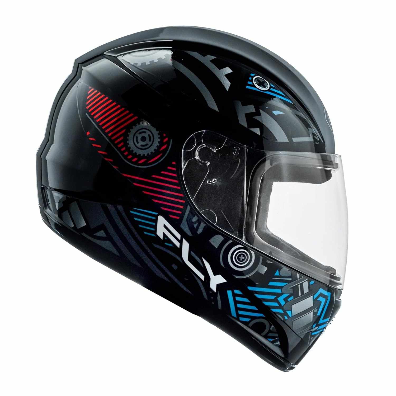 Capacete Moto Fechado Fly F-9 Preto e Azul: Segurança e Estilo para Você!