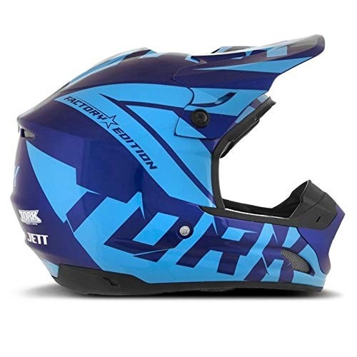Capacete Motocross Th1 Factory Edition Azul/Amarelo - Segurança e Estilo para Sua Aventura