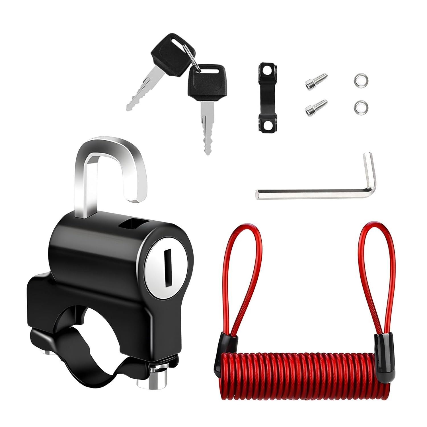 Trava Antifurto para Capacete de Moto e Bicicleta com 2 Chaves - Segurança Total