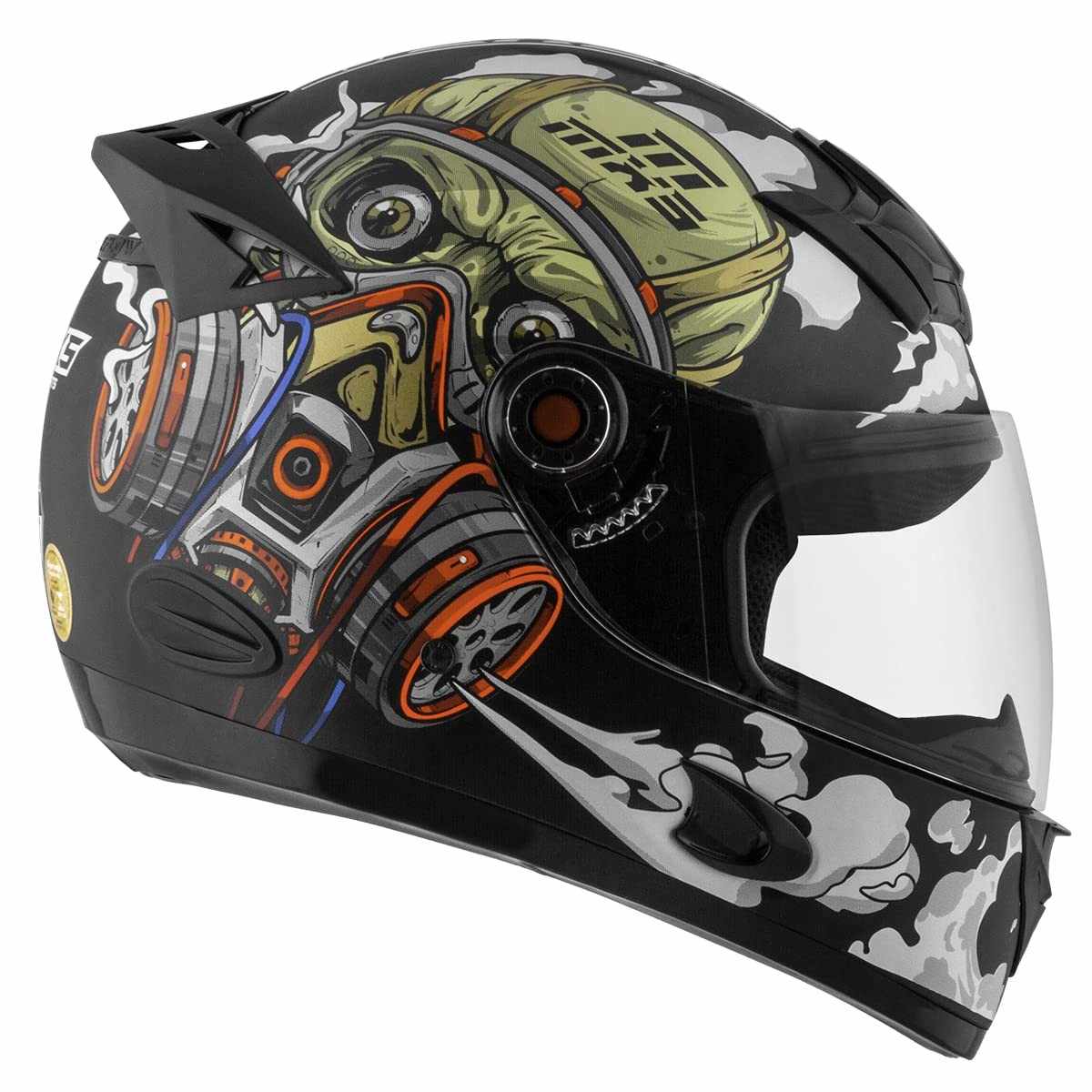Capacete Mixs Helmets MX5 VÍRUS Bege Tam. 56: Segurança e Estilo para Sua Pilotagem