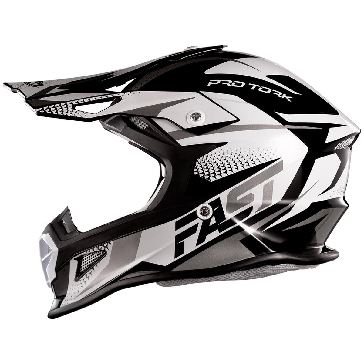 Capacete Motocross Fast Tech Limited Edition 60 Branco/Cinza - Segurança e Estilo