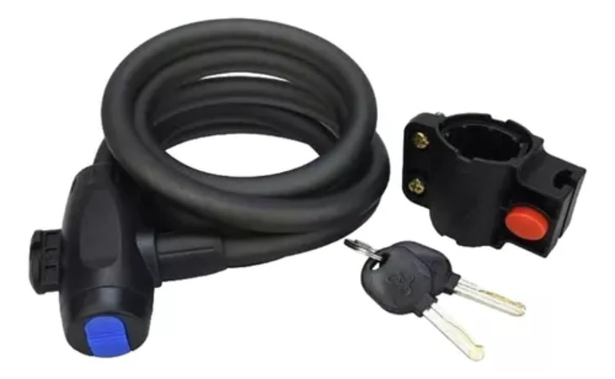 Trava Antifurto GP Tech: Proteja sua Moto e Capacete com Cabo Espiral 12x150cm