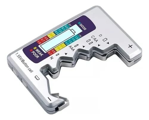 Testador Digital de Bateria Prata: Verifique a Capacidade de Pilhas AA, AAA, 9V e Mais!