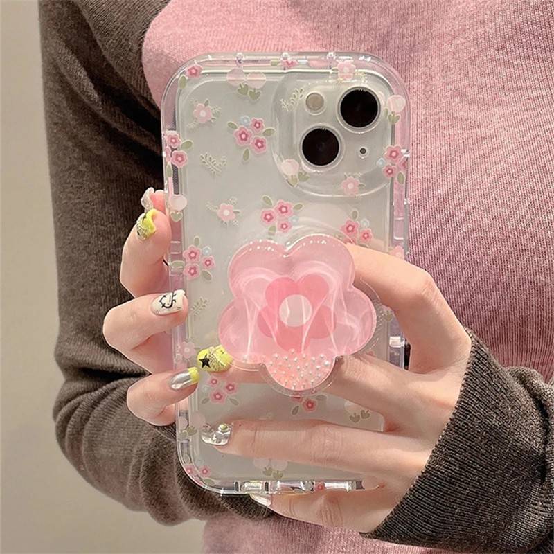 Capinha Floral Rosa com Glitter Samsung