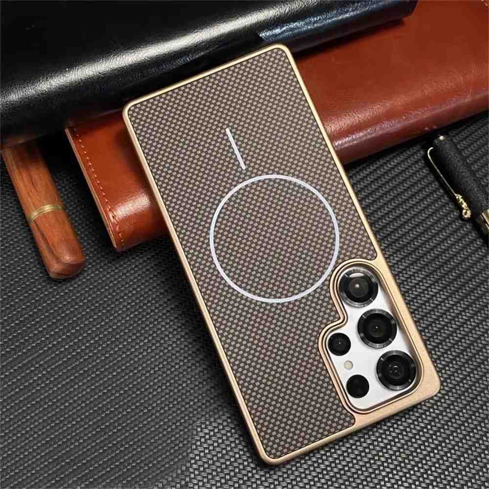 Capinha Galaxy S25/S24/S23: Fibra de Carbono Antichoque