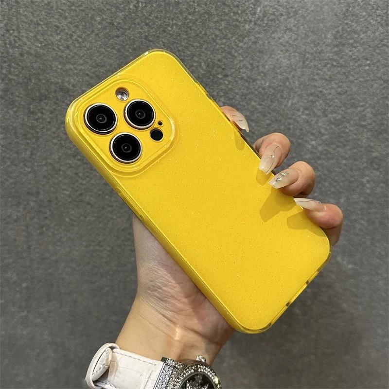 Capinha Glitter Amarelo Neon iPhone