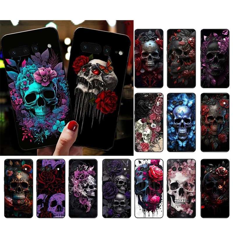 Capinha Google Pixel: Caveira Floral e Estilo!