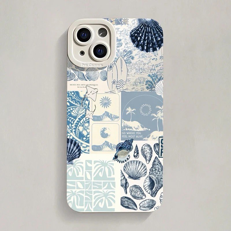 Capinha iPhone: Conchas & Algas do Mar 🌊