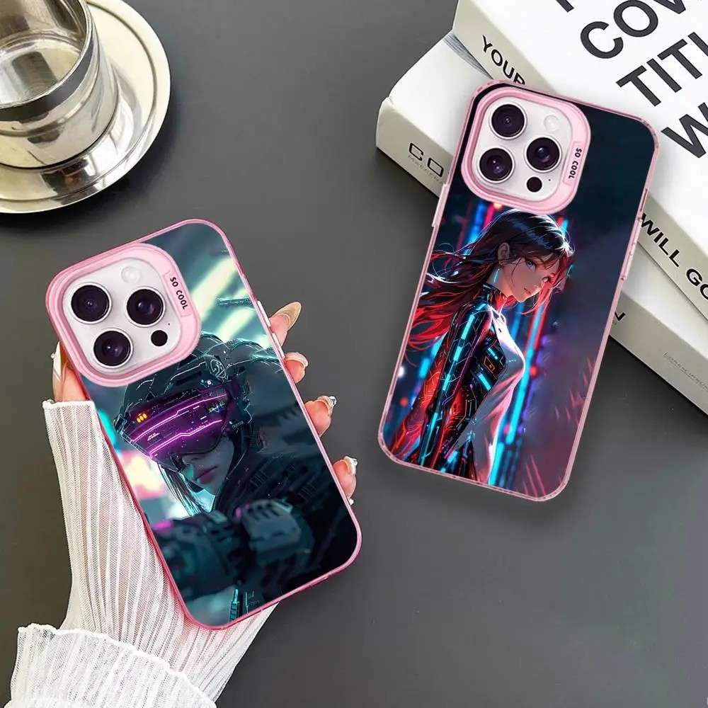 Capinha iPhone: Estilo Cyberpunk Rosa!