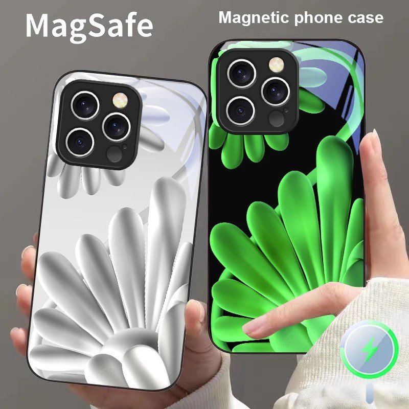 Capinha iPhone Flores Degradê Laranja - Magsafe
