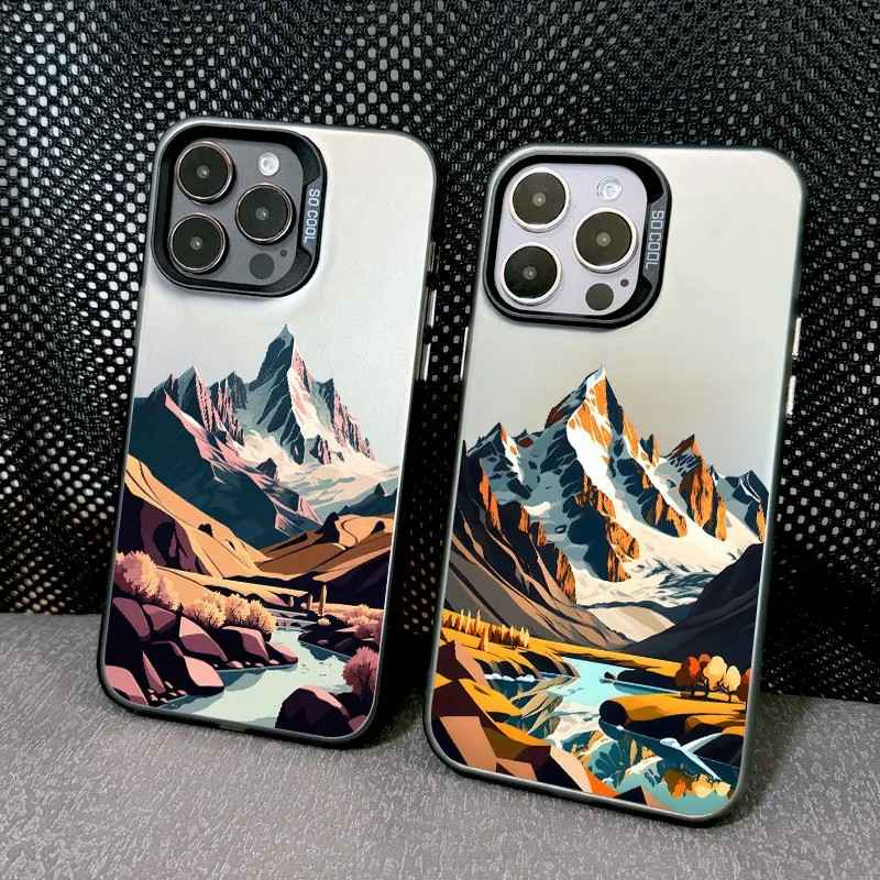 Capinha iPhone: Paisagem Montanhosa Vintage