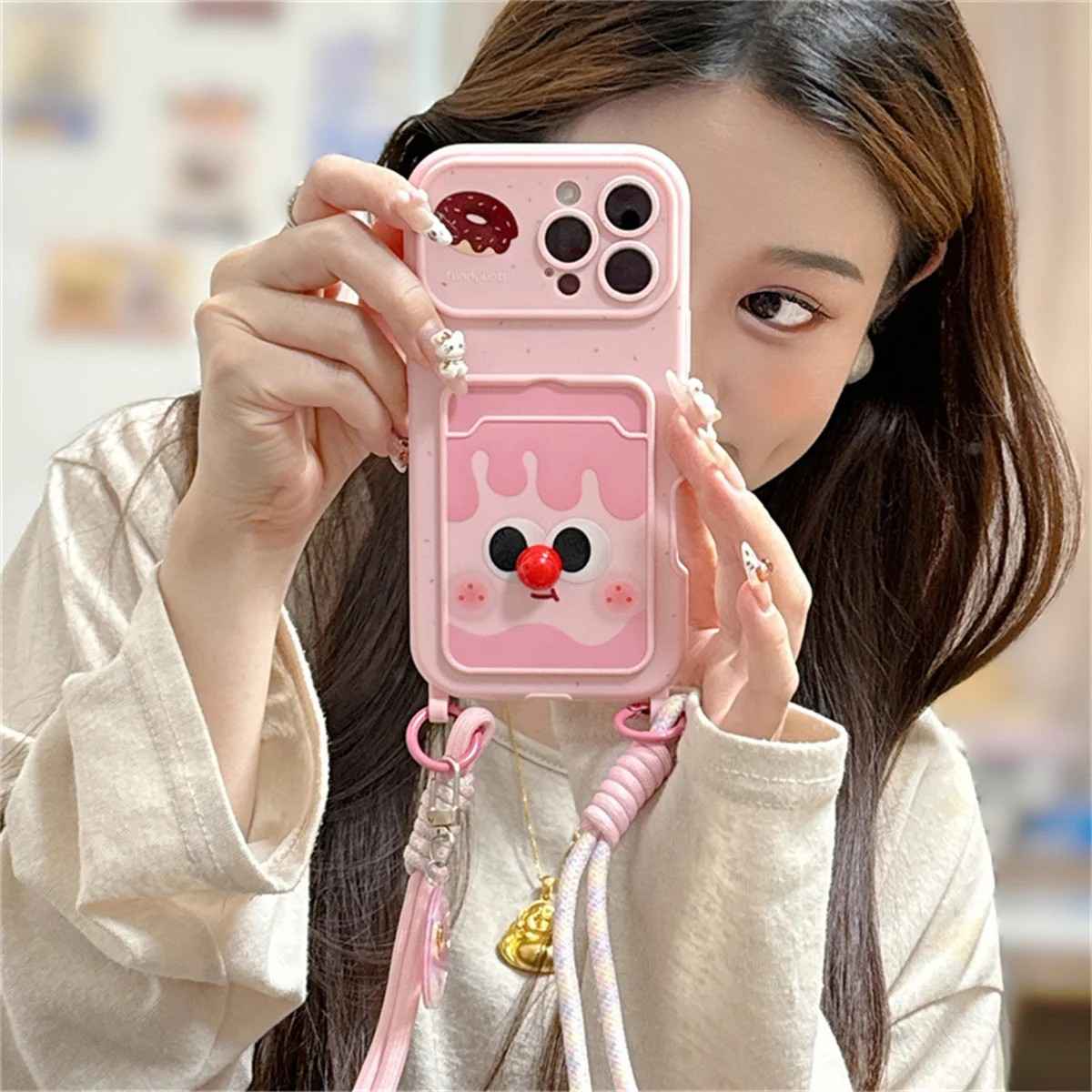 Capinha iPhone: Rosa, Fofa e com Porta Cartão!