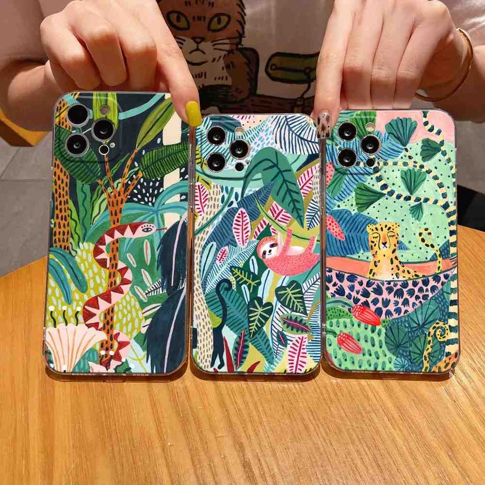 Capinha iPhone: Selva Tropical, Onça e Preguiça