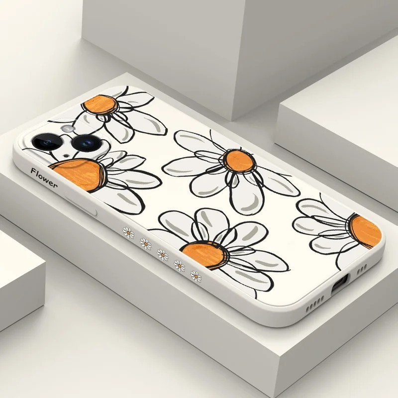 Capinha iPhone: Silicone Sun Daisy – Proteção e Estilo