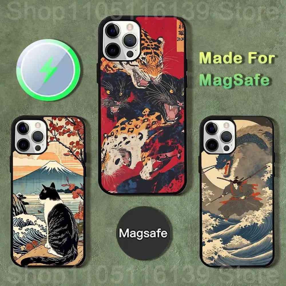 Capinha iPhone Ukiyo-e: Estilo Japonês + MagSafe
