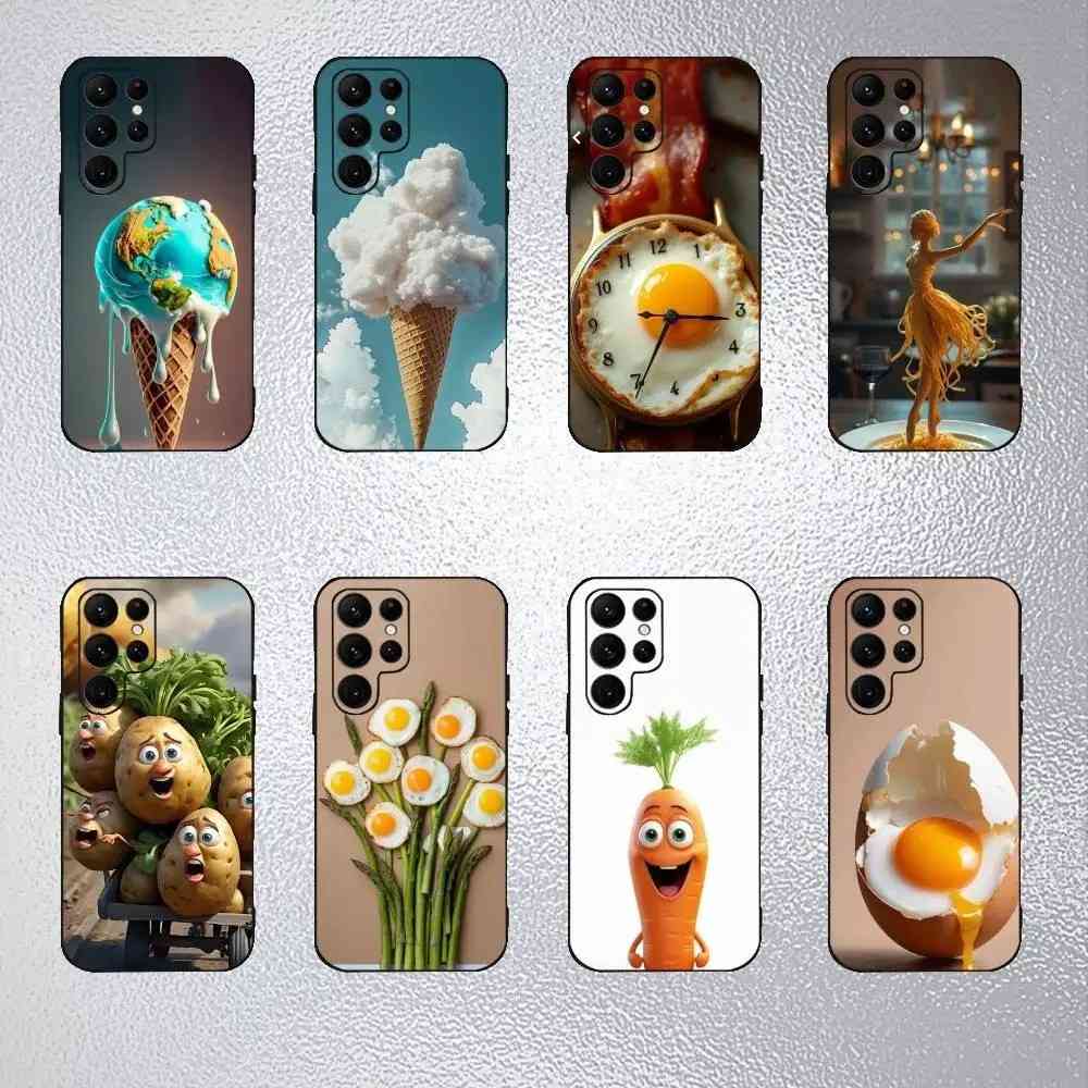 Capinha Samsung Divertida: Comida e Estilo!