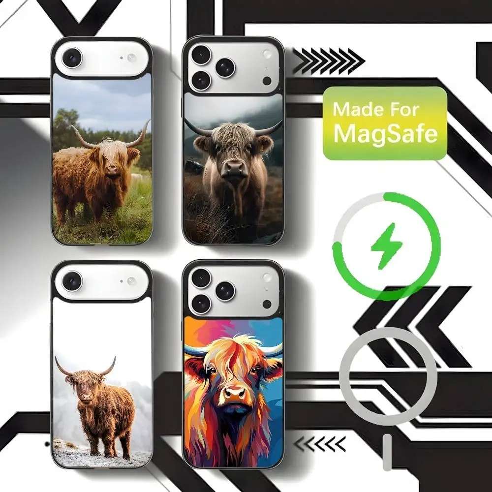 Capinha Vaca Highland Fofa para iPhone